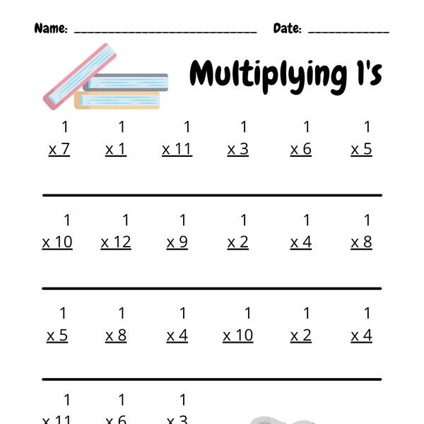 12 Elementary Multiplication Worksheets Etsy