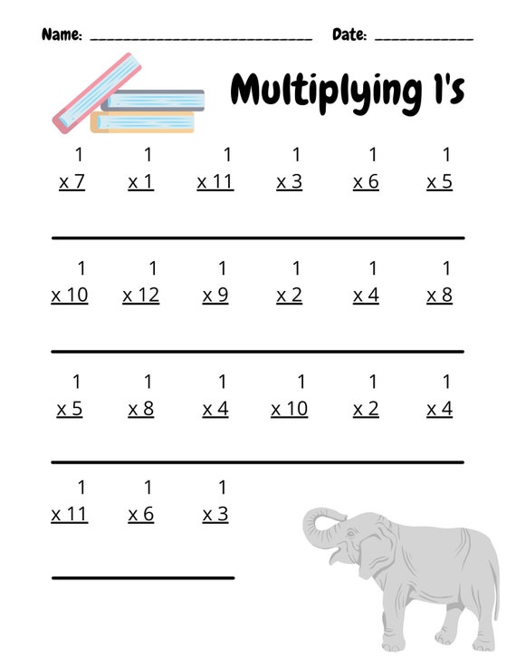 12 elementary multiplication worksheets etsy