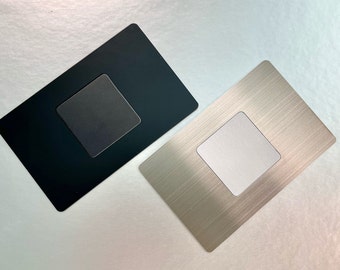 2-Pack Digital Metal Business Cards | Black & Silver | Premium Stainless Steel | BLANK | NFC