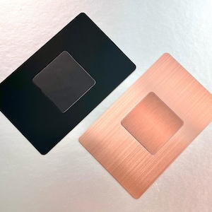 2-Pack Digital Metal Business Cards | Black & Rose Gold | Premium Stainless Steel | BLANK | NFC