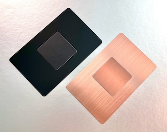 2-Pack Digital Metal Business Cards | Black & Rose Gold | Premium Stainless Steel | BLANK | NFC