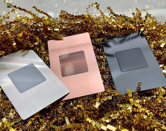 3-Pack Digital Metal Business Cards | Black, Rose Gold & Silver | Premium Stainless Steel | BLANK | NFC