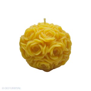 Beeswax candle | Beautiful ball rose candle | Handmade | 100% beeswax