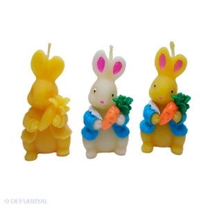 Beeswax candle | Small rabbit candle | Easter | Easter bunny candle | Rabbit with carrots | Easter decoration 30 x 35 x 65 mm; 25 grams