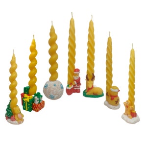Beeswax candle | Spiral candles with Christmas motif | Handmade | 100% beeswax (spiral)