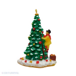 Bienenwachskerze | Geschmücktem Tannenbaum und Figur | Weihnachtsgeschenkkerze | Handgemacht | Handbemalt | 100% Bienenwachs