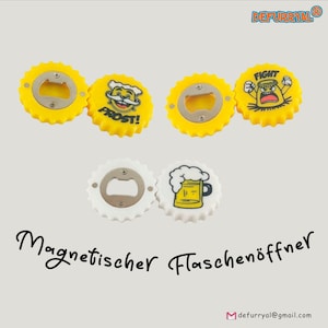 Magnetic bottle opener in crown cap design – Sustainable beer opener gift gadget birthday present