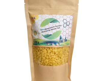 Pastiglie di cera d'api 100% gialle realizzate con cera d'api pura e non adulterata per la realizzazione di candele