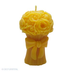 Beeswax candle | Bouquet with bow | Handmade | 100% beeswax
