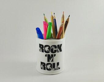 Muzikant pennenhouder - Bureauorganisator Cadeau voor muziekliefhebbers - Muzikantuitrusting - ROCK 'N' ROLL