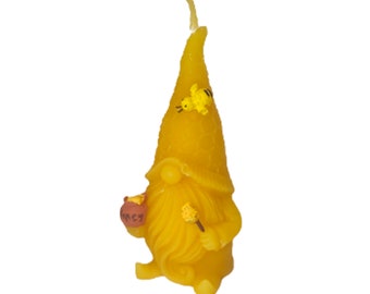 Beeswax candle | Forest gnome - with honey | Elf | Handmade | 100% beeswax