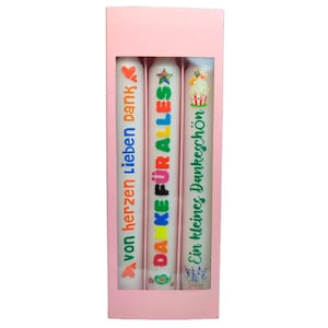 Candle - gift set - THANK YOU FOR EVERYTHING - high-quality print on the candle - no foil, 3D effect | Candles - 180 x 21.5mm | 3 pcs