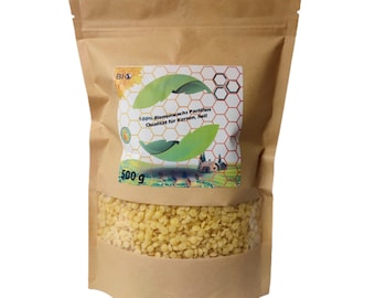 Pastiglie di cera d'api 100% gialle realizzate con cera d'api pura e non adulterata per la realizzazione di candele