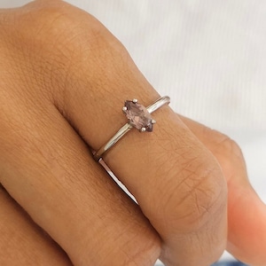 Dainty purple ring, 925 sterling silver ring, vintage silver ring,  minimalist ring, stacking ring, birthday gift for her, amethyst ring
