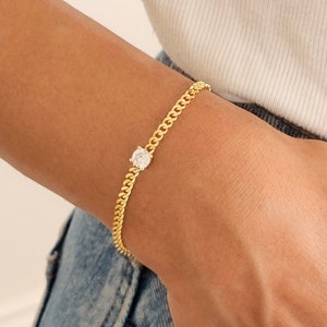 Link chain bracelet, Womens cuban bracelet, stacking gold bracelet, minimalist bracelet, gifts for her, curb chain bracelet, bridesmaid gift