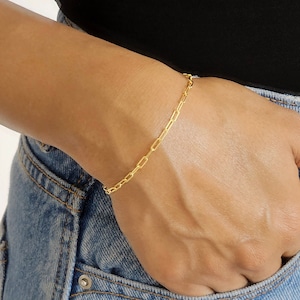 Paperclip link bracelet, link chain bracelet, minimalist bracelet, dainty bracelet, stacking bracelet, paper clip bracelet, gifts for her