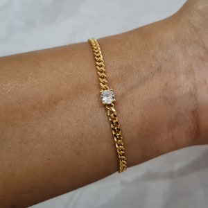 Link chain bracelet, Womens cuban bracelet, stacking gold bracelet, minimalist bracelet, gifts for her, curb chain bracelet, bridesmaid gift