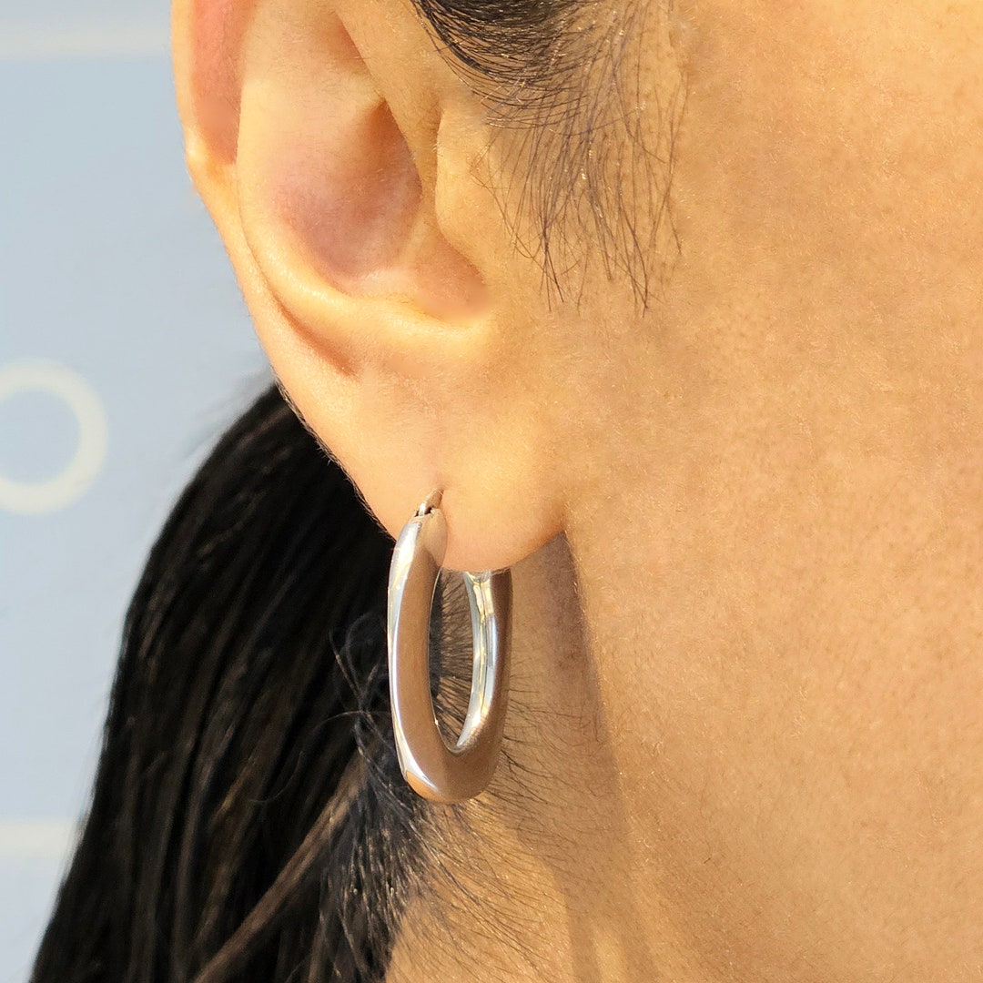 Minimalist Silver Hoops, Tiny Silver Hoop, Stacking Hoops, Tarnish Free ...