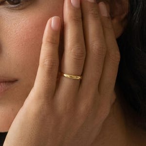 Classic plain gold band ring, wedding band ring, plain stacking gold ring, gifts for her, layering stacking jewelry, minimalist jewelry