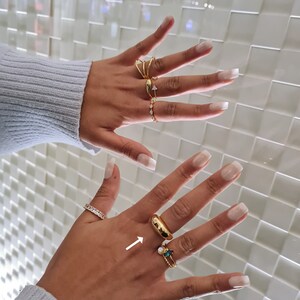 Gold Dome Ring, Chunky Bold Signet Ring, Stackable Ring, Minimalist ...