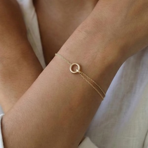 Pulsera de círculo eterno, pulsera de infinito, pulsera de la amistad, pulsera del amor, joyería impermeable, joyería minimalista, regalos para ella