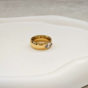 tarnish free statement minimalist diamond ring