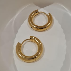 12mm small gold hoops, tiny gold hoops, minimalist gold hoops, stacking hoops, tarnish free earrings, waterproof earrings, gifts for her