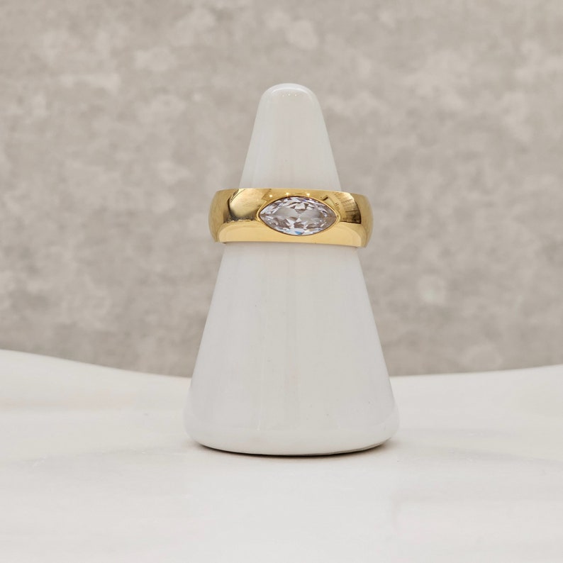 tarnish free statement minimalist diamond ring