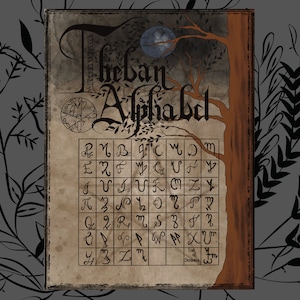 Theban Alphabet | Theban Script | Witches Alphabet | Digital Grimoire Pages | Printable File |