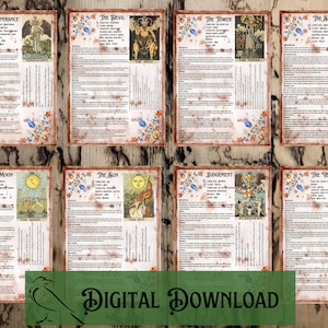 Tarot Karten Briefe | Digitaler Download | 7 Große Arkana | Hexerei | Weissagung | Pagan | BOS | Grimoire-Seite | Anfänger Hexe