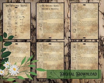 Witches Runes | Divination Runes | Grimoire Page | BOS Page | Book of Shadows | Witchcraft | Pagan | Ancient | Wiccan