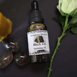 Black Cat Luck Anointing Oil | Magical Dressing Oil | Spell and Ritual Oil With Vitamin E 30ml | Witchcraft Supplies