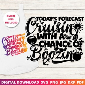 Prévisions du jour pour une croisière avec une chance de boire de l'alcool, Svg croisière 2025, croisière avec alcool, chemise de croisière, chemise de croisière en couple, croisière rigolote png