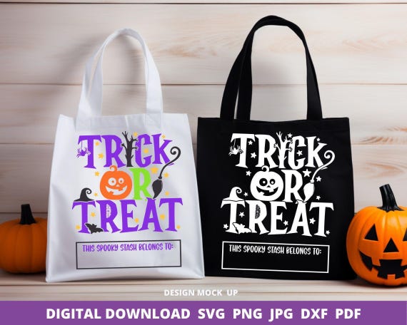 Personalized Trick or Treat Bag SVG, Kids Halloween (Digital Download)