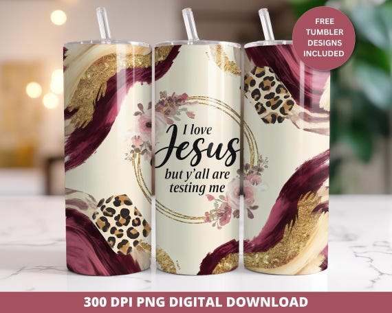 Funny Jesus Tumbler Wrap, Humorous Christian Design (Digital Download)