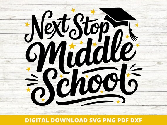 5th Grade Graduation SVG, Middle School Ready Design (Digital Download)