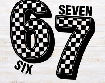 Funny 67 Meme SVG PNG, Six Seven Cut File, Trendy Gen Alpha Design for Cricut Silhouette, Printable 67 PNG for Shirts Mugs Totes Crafts