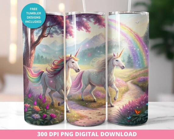 Unicorn 20 oz Tumbler Design, Unicorn Png Tumbler Wrap, Unicorn Sublimation 20 oz Tumbler Wrap, Tumbler Unicorn Design, Fantasy Unicorn Wrap
