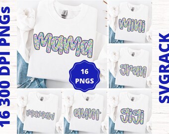 Floral Mama PNG Bundle, Mother's Day Shirt Designs (Digital Download)