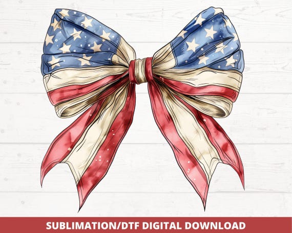 American Flag Bow Png, Coquette Patriotic Design (Digital Download)