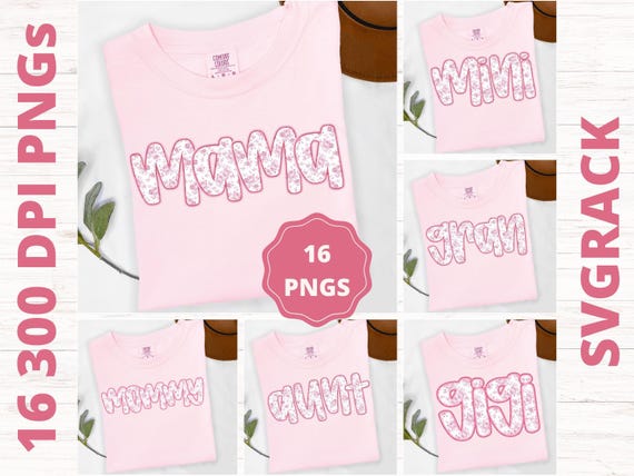 Floral Mama PNG Bundle: Pink Retro Toile Chinoiserie Design (Digital Download)