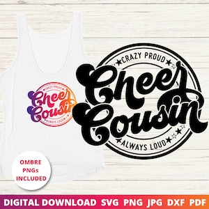 Prima animadora Svg, Loca orgullosa siempre ruidosa Svg, Camiseta prima animadora Svg, Camiseta animadora Svg, Animadora Svg, Cricut Svg, Sublimación, Silueta