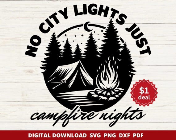 Camping SVG Bundle, Campfire PNG, Lake Life Design (Digital Download)