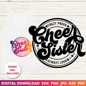 Cheer Sister Svg, Svg fou fier toujours fort, Cheer Sister Shirt, Cheer Shirt Svg, Cheer Family Shirt, Cricut, Sublimation, Silhouette