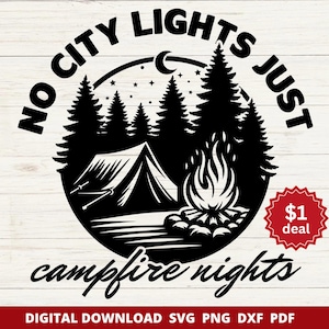 Camping Svg, camping-car et aventure, Svg de vie de lac, feu de camp PNG, Png mode camping, vie de camp SVG pour Cricut, Camping Design par sublimation