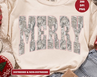 Camo Christmas Merry PNG, Holiday Shirt Design, Retro Xmas Sublimation, Winter PNG