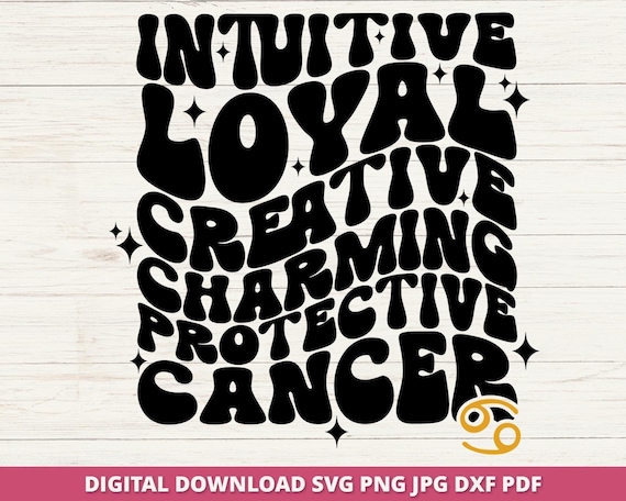 Cancer Zodiac SVG, Intuitive Loyal Creative Design (Digital Download)
