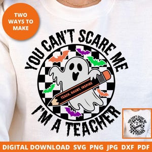 Funny Spooky Teacher Halloween SVG PNG, Teacher Design (Digital Download)