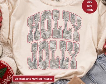 Camo Holly Jolly PNG, Christmas Shirt Design, Holiday Sublimation, Winter Xmas PNG