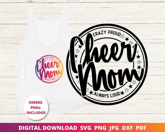 Cheer Mom SVG, Cheerleader Shirt Design, Cricut Cut File